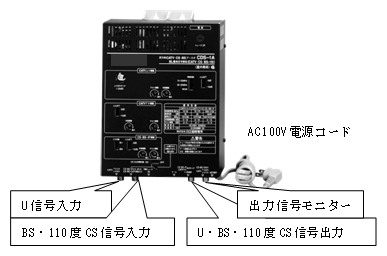 ブースター 増幅器 Uvブースター Uv Bs 110度csブースター ハ行 用語解説 共同受信施設についてのデジタル放送受信相談室